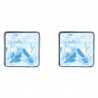 Boucles d'oreilles enfant en Argent 925 et cristal bleu