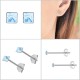 Boucles d'oreilles enfant en Argent 925 et cristal bleu