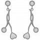 Boucles d'oreilles en Argent 925 rhodié et Oxydes Zirconium