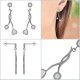 Boucles d'oreilles en Argent 925 rhodié et Oxydes Zirconium