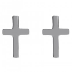 Boucles d'oreilles enfant Croix en Argent 925