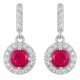 Parure en Argent 925 rhodié et Oxydes de zirconium rouge et blancs