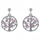 Parure Arbre de Vie en Argent 925 rhodié et Oxydes de zirconium rose