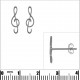 Boucles d'oreilles Clé de Sol en Argent 925 rhodié