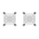 Boucles d'oreilles 4mm en Argent 925 rhodié et Oxyde Zirconium