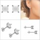 Boucles d'oreilles 4mm en Argent 925 rhodié et Oxyde Zirconium