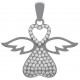 Pendentif Ange Coeur en Argent 925 rhodié et Oxydes zirconium