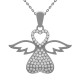 Pendentif Ange Coeur en Argent 925 rhodié et Oxydes zirconium