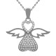 Pendentif Ange Coeur en Argent 925 rhodié et Oxydes zirconium