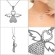 Pendentif Ange Coeur en Argent 925 rhodié et Oxydes zirconium