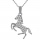 Pendentif Cheval cabré en Argent 925 rhodié et Oxydes zirconium