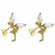 Boucles d'oreilles Fée Plaqué Or 18 carats et Oxydes Zirconium