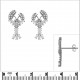 Boucles d'oreilles Homard en Argent 925 rhodié et Oxydes Zirconium