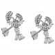 Boucles d'oreilles Homard en Argent 925 rhodié et Oxydes Zirconium