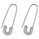 Boucles d'oreilles épingle à nourrice en Argent 925 rhodié et Oxydes Zirconium