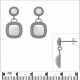 Boucles d'oreilles en Argent 925 rhodié et Opale