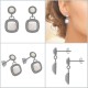 Boucles d'oreilles en Argent 925 rhodié et Opale