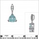 Pendentif en Argent 925 rhodié et Topaze