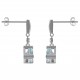 Boucles d'oreilles en Argent 925 rhodié, Topaze et Zirconium