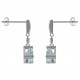 Boucles d'oreilles en Argent 925 rhodié, Topaze et Zirconium