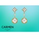 Boucles d'oreilles Carmen en acier inoxydable doré et nacre