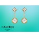 Boucles d'oreilles Carmen en acier inoxydable doré et nacre