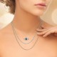 Collier multirang Utopia Œil en Acier inoxydable doré, perle et strass