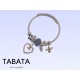 Bracelet Tabata charm's en Acier inoxydable argenté et strass