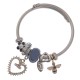 Bracelet Tabata charm's en Acier inoxydable argenté et strass