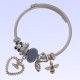 Bracelet Tabata charm's en Acier inoxydable argenté et strass