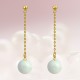 Boucles d'oreilles Aqua en acier inoxydable doré et Perle