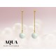 Boucles d'oreilles Aqua en acier inoxydable doré et Perle