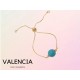 Bracelet Valencia en acier inoxydable doré et Turquoise synthétique