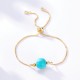 Bracelet Valencia en acier inoxydable doré et Turquoise synthétique