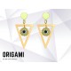 Boucles d'oreilles Origami en acier inoxydable doré