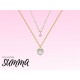 Collier multirang Summa en Acier inoxydable doré, perles et strass