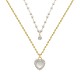 Collier multirang Summa en Acier inoxydable doré, perles et strass