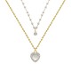 Collier multirang Summa en Acier inoxydable doré, perles et strass