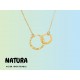 Collier Natura anneaux martelés en Acier inoxydable doré