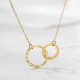 Collier Natura anneaux martelés en Acier inoxydable doré