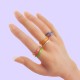 Bague fantaisie ouverte Wave en acier inoxydable doré