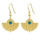 Boucles d'oreilles Etania en acier doré et Apatite