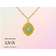 Collier Kaya en Acier inoxydable doré et Amazonite