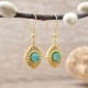 Boucles d'oreilles Kaya en acier doré et Amazonite