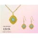 Parure Kaya en Acier inoxydable doré et Amazonite