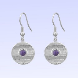 Boucles d'oreilles Dulcia en acier et Améthyste
