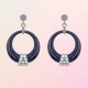 Boucles d'oreilles Eclipse en Argent, Céramique et Zirconium