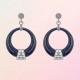 Boucles d'oreilles Eclipse en Argent, Céramique et Zirconium