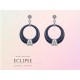 Boucles d'oreilles Eclipse en Argent, Céramique et Zirconium