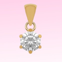 Pendentif Plaqué or 18 carats et Oxyde zirconium